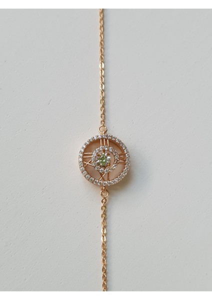 Sallantılı Taşlı Daire Zincir Bileklik