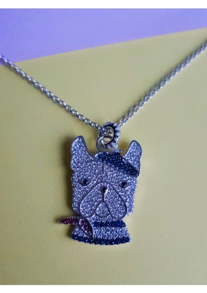 Fularlı Köpek Gümüş Kolye