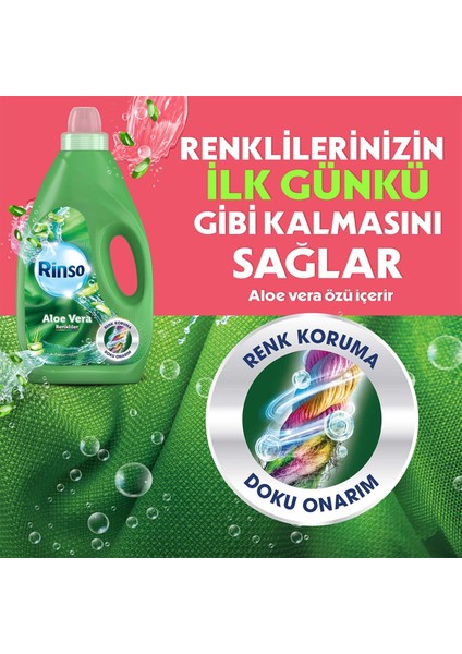 Sıvı Çamaşır Deterjanı Aloe Vera Renkiler 3 Lt X1 + Rinso Kömür Siyahlığı, Siyahlar 3 Lt X1