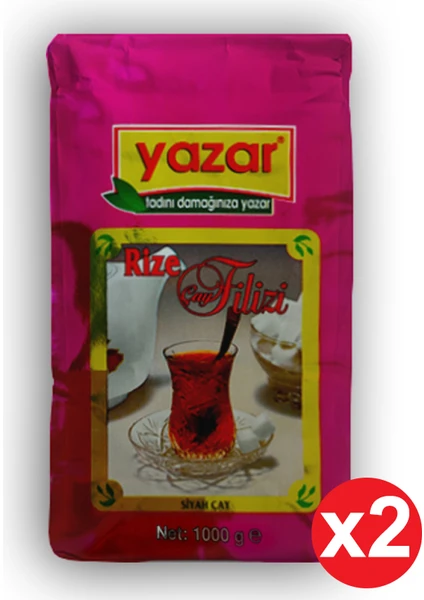 Rize Filizi Siyah Dökme Çay 1KG x 2 Pak + (500 GR 1 Pak Stick Toz Şeker Hediye)