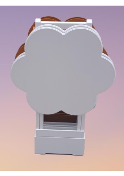 Çanta Zigon Papatya Sehpa Dörtlü Model Ahşap Mdf Beyaz ve Hardal Renk Uyumu El Yapımı fırsatları