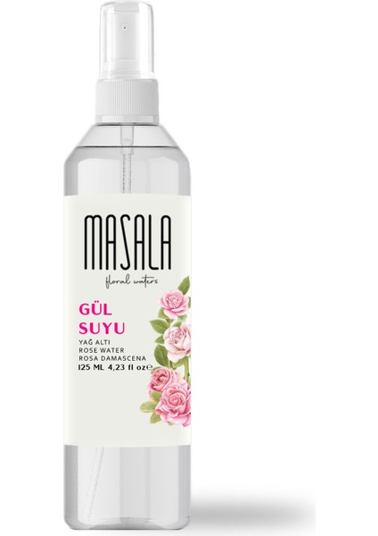 3 Adet Saf Gül Suyu 125 ml %100 Doğal Yağlı Hidrosol - Tonik Rose Floral Water Hydrosol Tonic