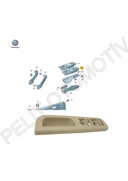 Bora Sol Ön Cam Açma Düğme Çerçevesi 3B1867171 Bej