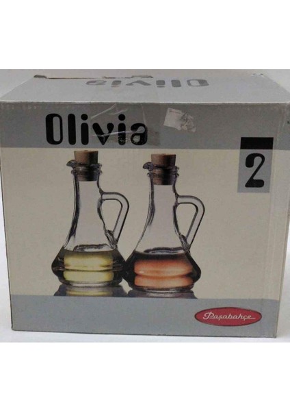 Paşabahçe Olivia 2 Adet Cam Yağdanlık Ve Sirkelik Mantar Tıpalı 80108 ,D-7