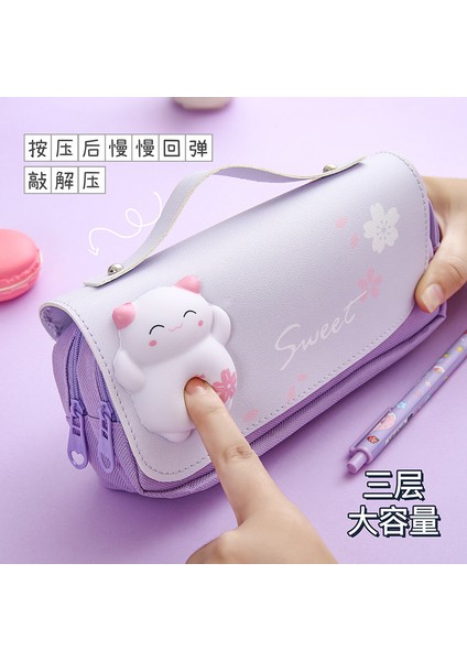 Dıy Büyük Kapasiteli Dekompresyon Kalem Kutusu Karikatür Üç Katmanlı Kırtasiye Kutusu (Yurt Dışından) fırsatları