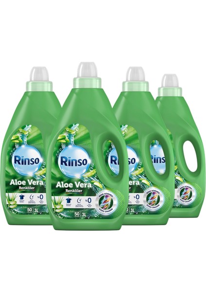 Sıvı Çamaşır Deterjanı Aloe Vera Renkiler İçin Renk Bakım Sağlayıcı ve Renk Koruyucu 3 LT x4