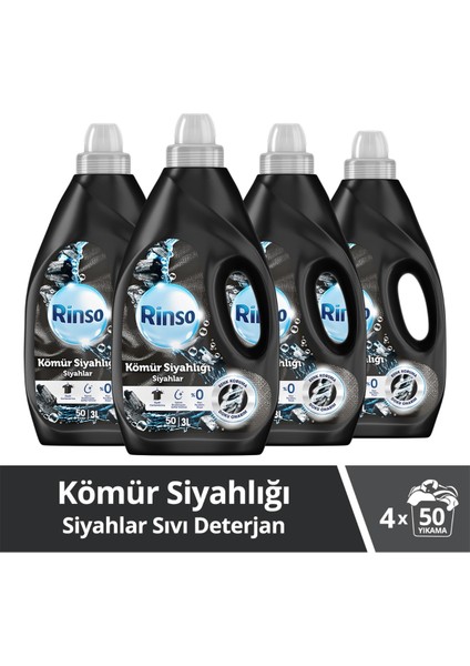 Sıvı Çamaşır Deterjanı Kömür Siyahlığı, Siyahlar İçin Bakım Sağlayıcı Sıvı Deterjan 3 LT x4