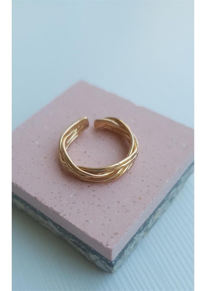 Tel Örgü Model Gold Yüzük