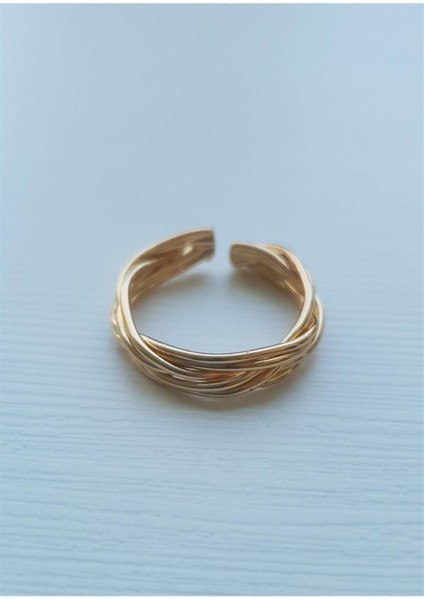 Tel Örgü Model Gold Yüzük
