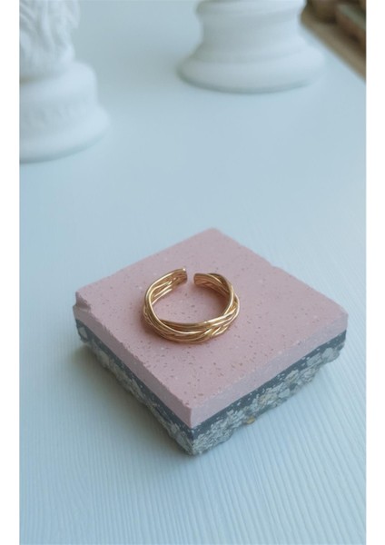 Tel Örgü Model Gold Yüzük