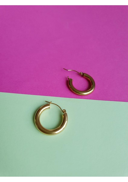 Rose Gold Kaplama Çelik Halka Küpe modelleri