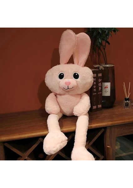 Yimei 80CM Geri Çekilebilir Kulak Tavşan Bebek Peluş Oyuncak Yastık (Yurt Dışından)