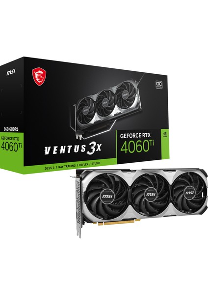 Msı VGA Geforce Rtx 4060 Tı Ventus 3x 8g Oc RTX4060TI 8gb Gddr6 128B DX12 Pcıe 4.0 X16 (3xdp 1xhdmı)