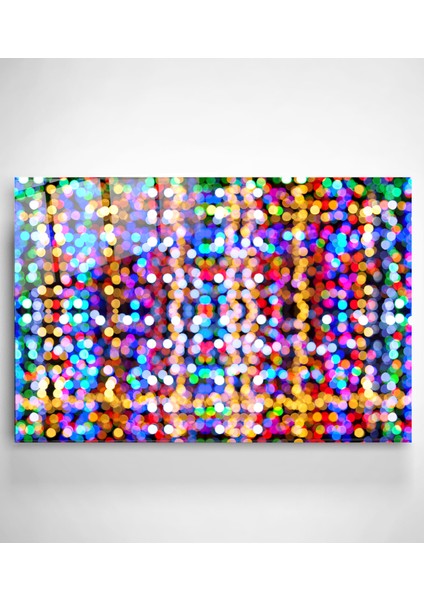 Puslu Renkler Cam Tablo, Dekoratif Cam Tablo