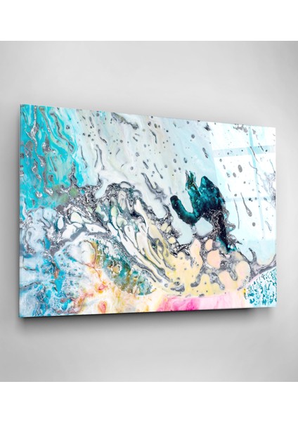 Mavi ve Gümüş Cam Tablo, Dekoratif Cam Tablo fiyatları