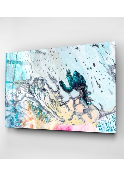 Mavi ve Gümüş Cam Tablo, Dekoratif Cam Tablo fırsatları