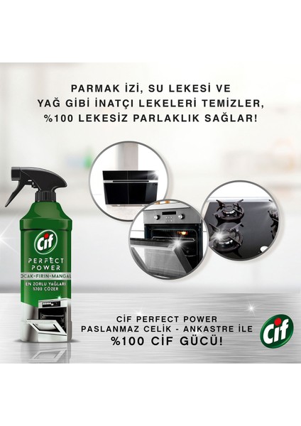 Perfect Power Fırın Ocak Mangal için Sprey Temizleyici 435 ml x3