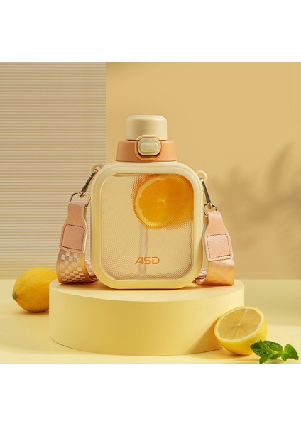 Taşınabilir Su Bardağı Büyük Kapasiteli 700 ml Çift Amaçlı Hasır Kapaklı Bardak (Yurt Dışından)