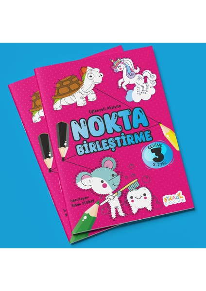 Eğlenceli Aktivite Nokta Birleştirme - Çocuklar Için Boyama ve Aktivite Kitabı - Seviye 3