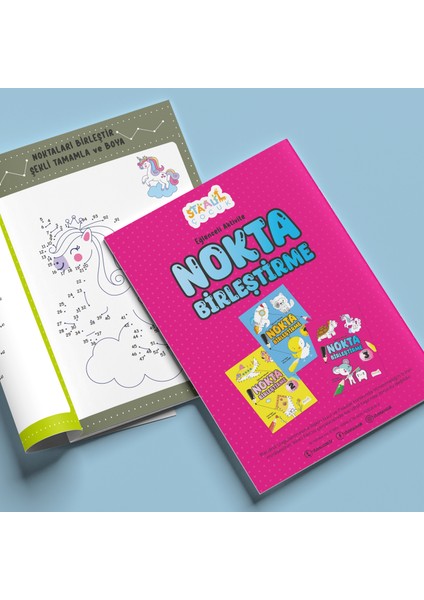 Eğlenceli Aktivite Nokta Birleştirme - Çocuklar Için Boyama ve Aktivite Kitabı - Seviye 3