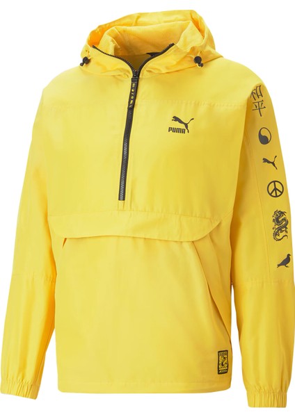 x Staple Anorak Jacket Erkek Suya Dayanıklı Kanguru Ceket 53982655 Sarı