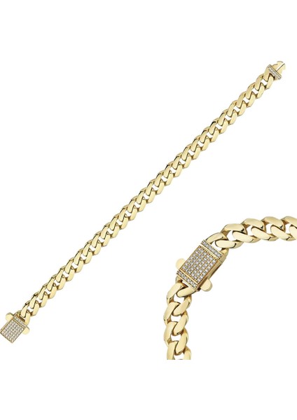 Zincir Taşlı Altın Bileklik