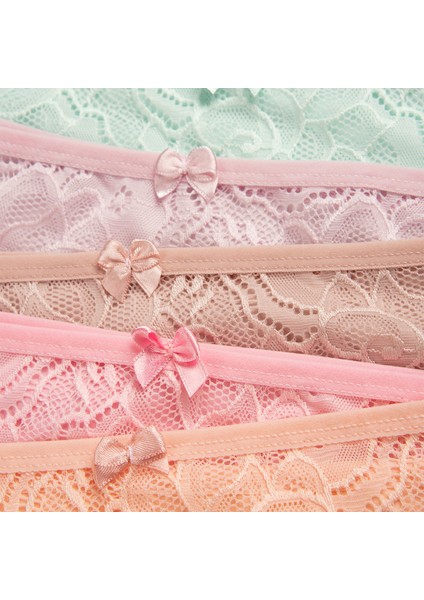 Pamuklu Kadın Külot Dantelli Yüksek Bel 5 Li Set Paket Likralı Slip Büyük Beden Geniş Kenarlı fiyatları