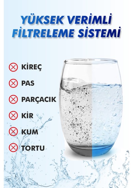 Tüm Açık Kasa Su Arıtma Cihazları ile Uyumlu Çift Karbonlu 4'lü Filtre Seti