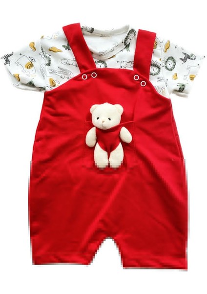 Askılı Ayıcıklı 2' Li Bebek Salopet & Body Unisex