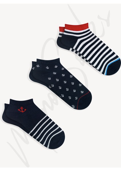 Mono Socks 3'lü Çapalı Patik Çorap