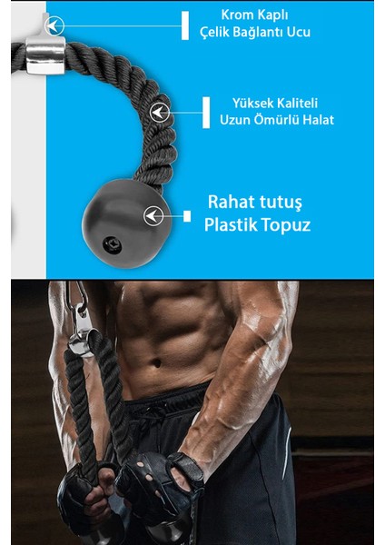 Triceps Halat - V Bar - Lat Triceps Bar -Lat Pulldown Bar - Handle Bar - Triceps Aparat Seti