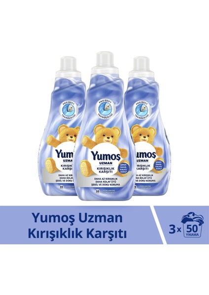 Uzman Konsantre Çamaşır Yumuşatıcısı Daha Kolay Ütüleme Için 1200 ml X3