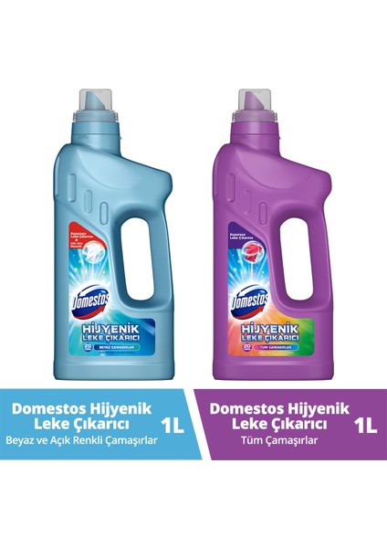 Hijyenik Sıvı Leke Çıkarıcı 1000 ml Beyaz ve Açık Renkli Çamaşırlar X1 +Tüm Çamaşırlarx1