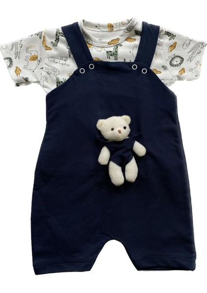 Askılı Ayıcıklı 2' Li Bebek Salopet & Body Unisex