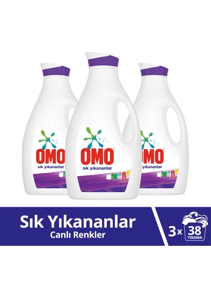 Sıvı Çamaşır Deterjanı Sık Yıkanan Çamaşırlar Için 2470 ml 38 Yıkama X3