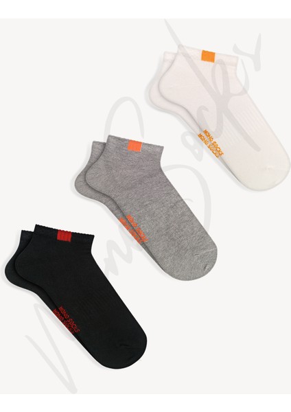 Mono Socks 3'lü Basic Patik Spor Lastik Bantlı Çorap