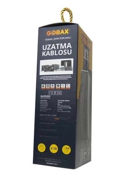 Akım Korumalı Akıllı Priz,termal Akım Korumalı 3x Ledli Usb, 3x Priz 2 M Uzatmalı Çocuk Korumalı