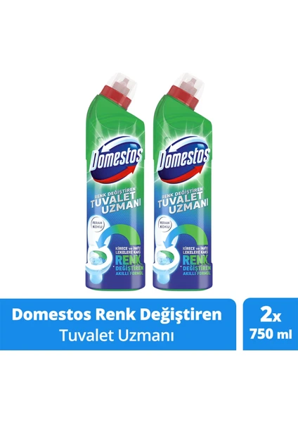 Tuvalet Temizleyici Renk Değiştiren Tuvalet Uzmanı Kireç Çözücü 750 ml X2