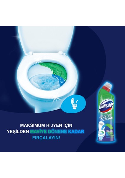 Tuvalet Temizleyici Renk Değiştiren Tuvalet Uzmanı Kireç Çözücü 750 ml X2