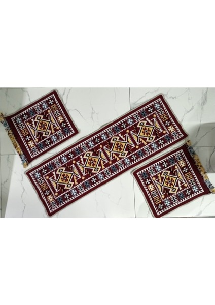 3'lü Oto Koltuk Kilim Set - Çift Taraflı - Yıkanabilir