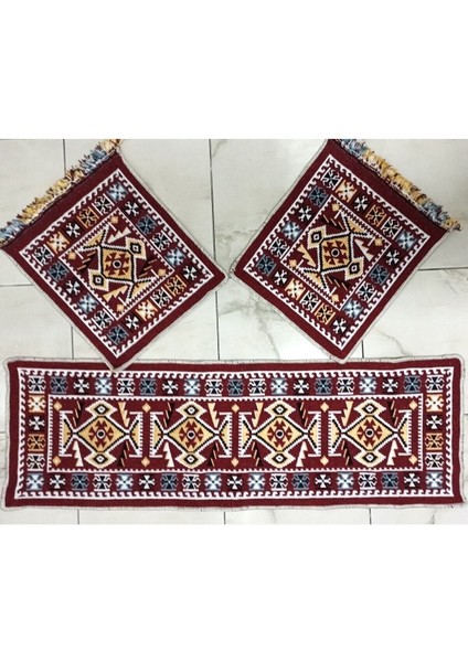 3'lü Oto Koltuk Kilim Set - Çift Taraflı - Yıkanabilir