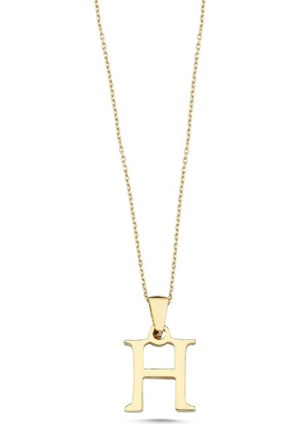 Altın Sade H Harfi Kolye