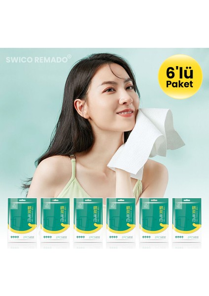Tek Kullanımlık Seyahat Havlusu Sıkıştırılmış Yüz Havlusu 6'lı Paket (12 Adet) (Yurt Dışından)