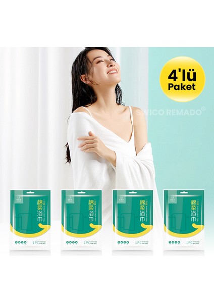 Tek Kullanımlık Seyahat Havlusu Sıkıştırılmış Banyo Havlusu 4'lü Paket (Yurt Dışından)