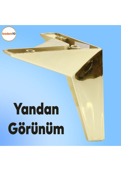 Kale Lüks Mobilya Kanepe Sehpa Tv Ünitesi Koltuk Ayağı 12 Cm Altın Gold Baza Ayakları