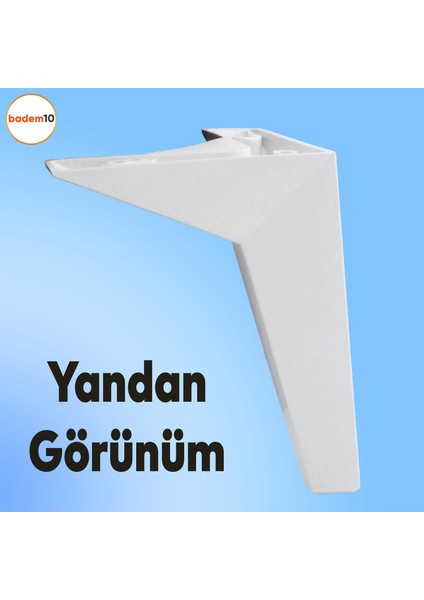 Kale Lüks Mobilya Kanepe Sehpa Tv Ünitesi Koltuk Ayağı 18 Cm Beyaz Baza Ayakları