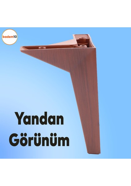 Kale Lüks Mobilya Kanepe Sehpa Tv Ünitesi Koltuk Ayağı 23 Cm Kahverengi Ahşap Desenli Baza Ayakları