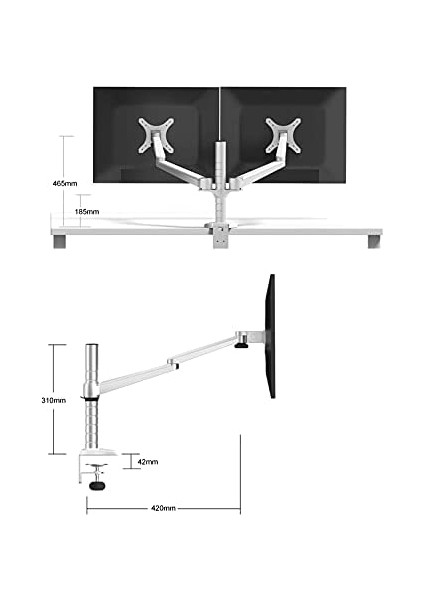 Ikili Monitör Taşıyıcı Stand