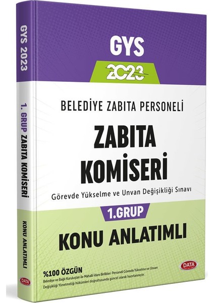 Belediye Zabıta Personeli Zabıt Personeli Zabıta Komiseri 1. Grup Konu Anlatımlı