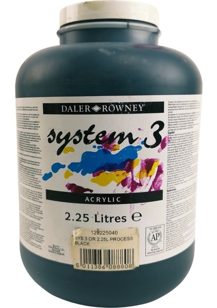 System 3 Akrilik Boya 2250ML 040 Process Black